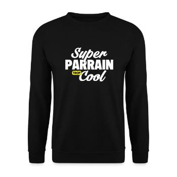 Super parrain cool / humour parrain - Sweat-shirt Unisexe - noir - Devant - Alina (178cm) & Michal (187cm)