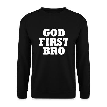 God first bro - Sweat-shirt Unisexe - noir - Devant - Alina (178cm) & Michal (187cm)