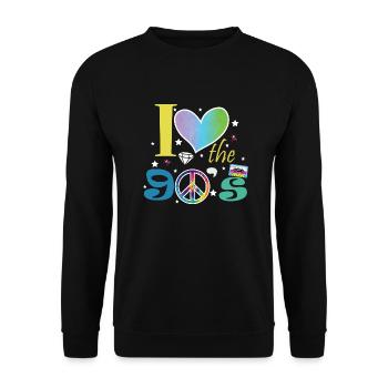 Proverbes des années 1990 Idée cadeau des années 90 - Sweat-shirt Unisexe - noir - Devant - Alina (178cm) & Michal (187cm)