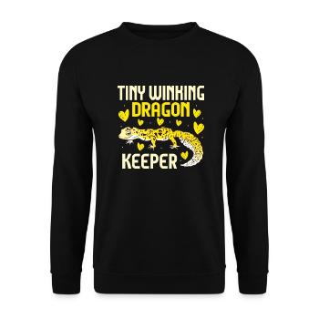 Leopard Gecko Lizard Reptiles Herpetologist - Unisex Sweatshirt - black - Front - Alina (178cm) & Michal (187cm)