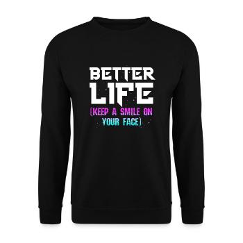 t shirt 03 - Unisex Pullover - Schwarz - Vorne - Alina (178cm) & Michal (187cm)