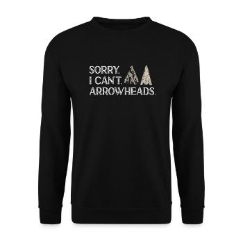 Arrowhead Hunting Pfeilspitzen Sammler - Unisex Pullover - Schwarz - Vorne - Alina (178cm) & Michal (187cm)