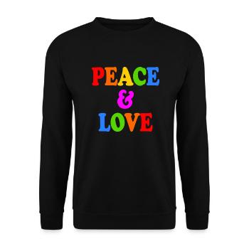 Peace and love - Unisex Sweatshirt - black - Front - Alina (178cm) & Michal (187cm)