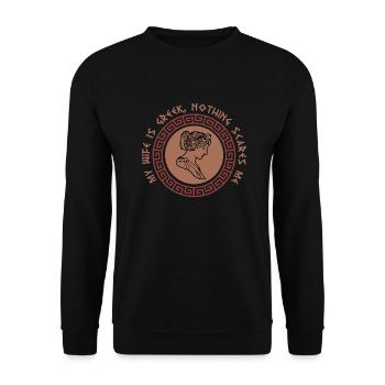 Antike Griechische Mythologie Geschichte und - Unisex Pullover - Schwarz - Vorne - Alina (178cm) & Michal (187cm)