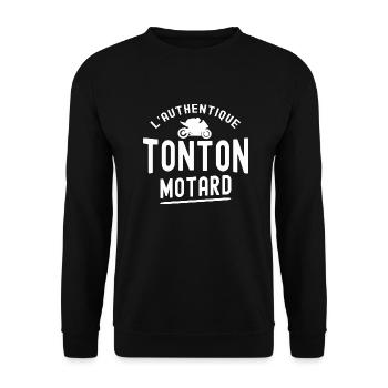 tonton motard / humour tonton moto - Sweat-shirt Unisexe - noir - Devant - Alina (178cm) & Michal (187cm)