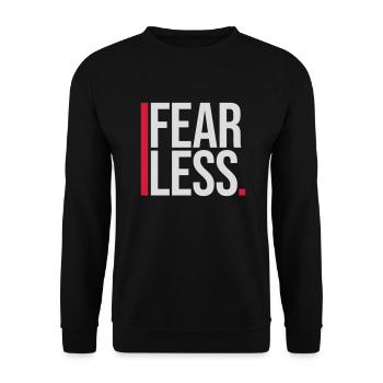 fearless Text Quote Design - Unisex Sweatshirt - black - Front - Alina (178cm) & Michal (187cm)