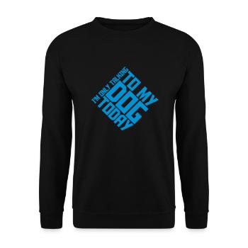 only talking to dog - Unisex Pullover - Schwarz - Vorne - Alina (178cm) & Michal (187cm)
