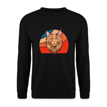 Maine Coon Chat - Sweat-shirt Unisexe - noir - Devant - Alina (178cm) & Michal (187cm)