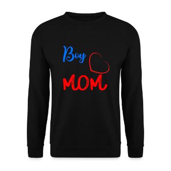 Mama eines wirklich tollen Sohnes - Unisex Pullover - Schwarz - Vorne - Alina (178cm) & Michal (187cm)