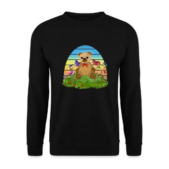 Teddybär - Unisex Pullover - Schwarz - Vorne - Alina (178cm) & Michal (187cm)