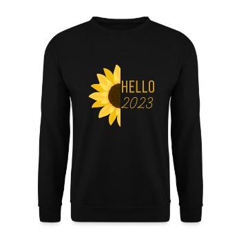 Sunflower Hello 2023 Bienvenue 2023 Cadeau du Nouvel An - Sweat-shirt Unisexe - noir - Devant - Alina (178cm) & Michal (187cm)