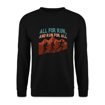 Lustiges Marathon Läufer Laufen Cross Country - Unisex Pullover - Schwarz - Vorne - Alina (178cm) & Michal (187cm)