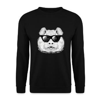 Lunettes de soleil cool cochon d’Inde design amusant 18 - Sweat-shirt Unisexe - noir - Devant - Alina (178cm) & Michal (187cm)