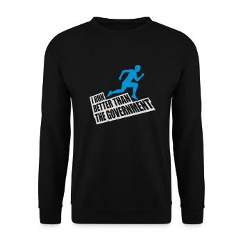 run better than government - Unisex Sweatshirt - black - Front - Alina (178cm) & Michal (187cm)