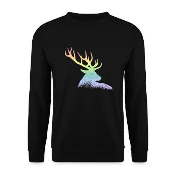 Deer - Unisex Sweatshirt - black - Front - Alina (178cm) & Michal (187cm)