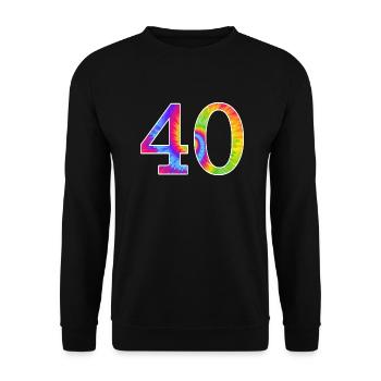 40 vierzig - Unisex Pullover - Schwarz - Vorne - Alina (178cm) & Michal (187cm)
