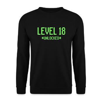 18e anniversaire Niveau 18 Jeux cadeaux - Sweat-shirt Unisexe - noir - Devant - Alina (178cm) & Michal (187cm)