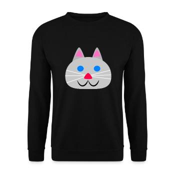 Cute cat face - Unisex Sweatshirt - black - Front - Alina (178cm) & Michal (187cm)