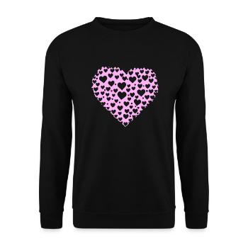 Herz Symbol Liebe süß Herzen rosa Zeichnung 13 - Unisex Pullover - Schwarz - Vorne - Alina (178cm) & Michal (187cm)