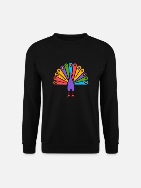 Symbol eines indischen Pfaus, Kultur Indiens - Unisex Pullover - Schwarz