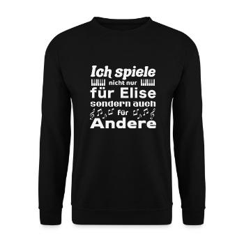 Klavier Für Elise Piano Spruch Beethoven Musik - Unisex Pullover - Schwarz - Vorne - Alina (178cm) & Michal (187cm)