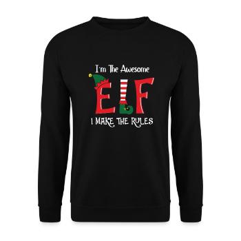 Je suis l’Elfe génial - Sweat-shirt Unisexe - noir - Devant - Alina (178cm) & Michal (187cm)