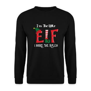 I m The Little Elf - Unisex Sweatshirt - black - Front - Alina (178cm) & Michal (187cm)