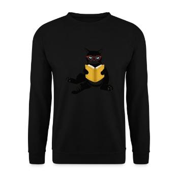 Amoureux des livres de chat Lire des livres - Sweat-shirt Unisexe - noir - Devant - Alina (178cm) & Michal (187cm)