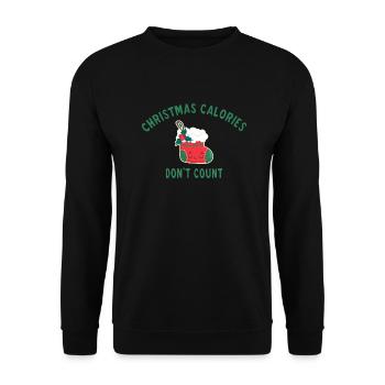 Christmas calories don't count - Sweat-shirt Unisexe - noir - Devant - Alina (178cm) & Michal (187cm)