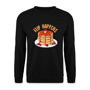 Flip Happens Foodie Flapjack Pancake Day - Unisex Sweatshirt - black - Front - Alina (178cm) & Michal (187cm)
