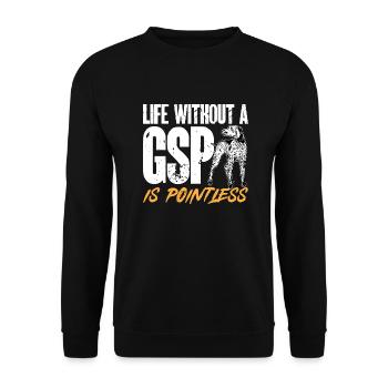 German Shorthair GSP Dog - Unisex Sweatshirt - black - Front - Alina (178cm) & Michal (187cm)