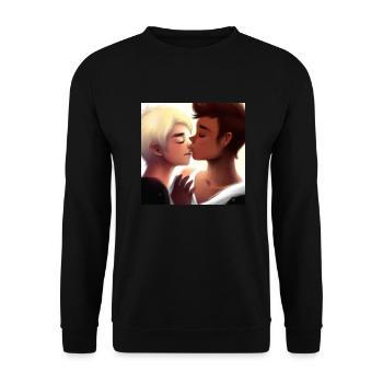 LGBT Queer kiss 🌈🌈 - Unisex Sweatshirt - black - Front - Alina (178cm) & Michal (187cm)