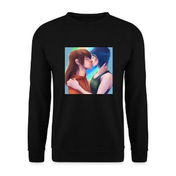 LGBT Queer kiss 🌈🌈 - Unisex Sweatshirt - black - Front - Alina (178cm) & Michal (187cm)
