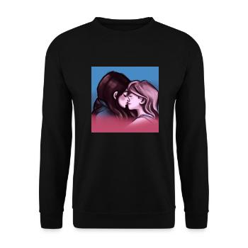 LGBT Queer kiss 🌈🌈 - Unisex Sweatshirt - black - Front - Alina (178cm) & Michal (187cm)