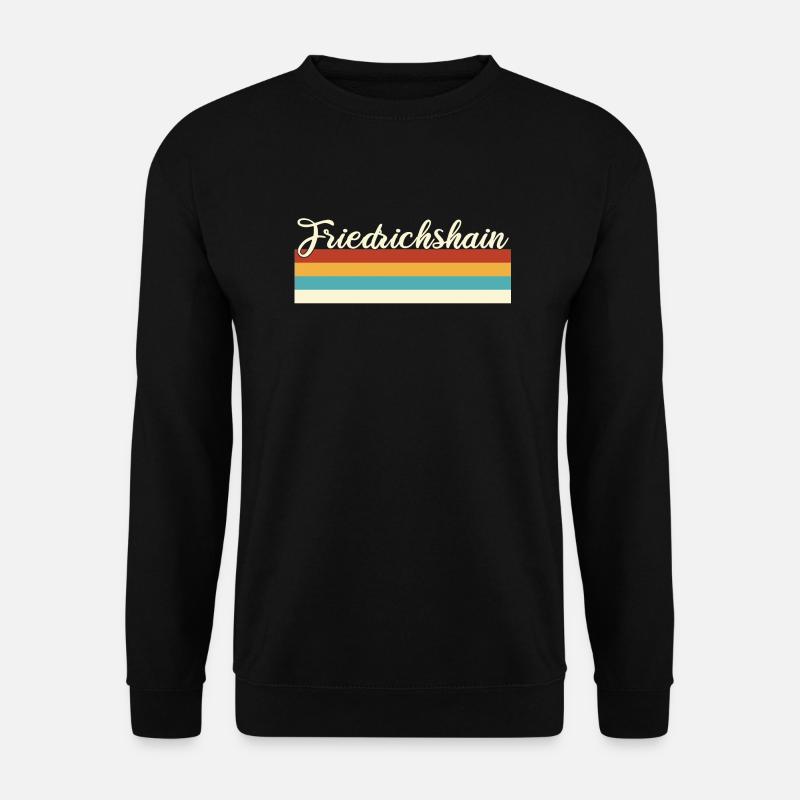 Friedrichshain - Berlin - Retro - Vintage - Balken - Unisex Pullover - Schwarz