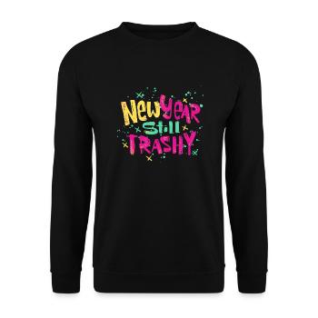 Nouvel An encore trash Bonne année 2023 - Sweat-shirt Unisexe - noir - Devant - Alina (178cm) & Michal (187cm)