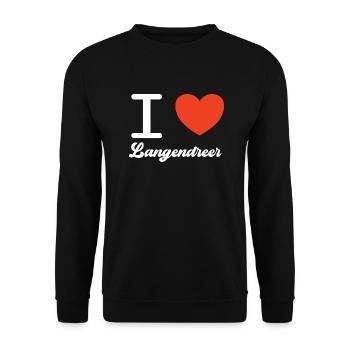 i love Bochum Langendreer - Unisex Pullover - Schwarz - Vorne - Alina (178cm) & Michal (187cm)
