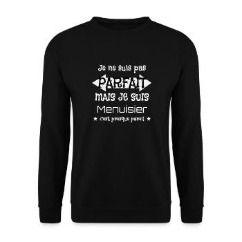Menuisier - Sweat-shirt Unisexe - noir - Devant - Alina (178cm) & Michal (187cm)