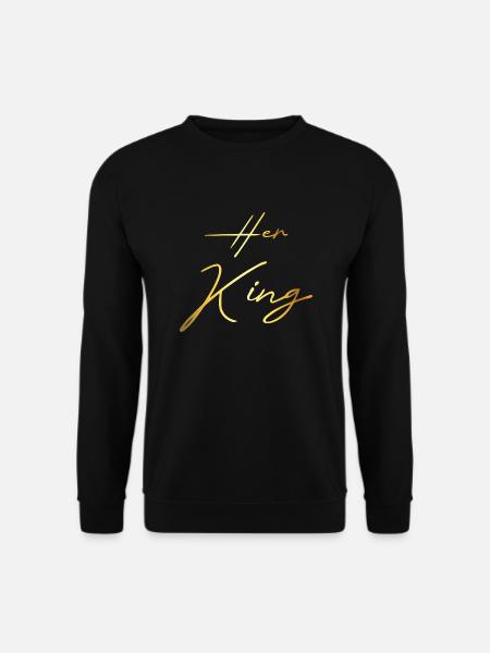 Her King His Queen Couple Gold - Unisex Pullover - Schwarz