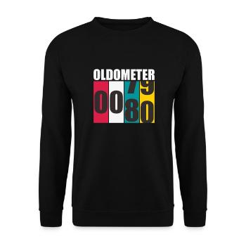 Birthday Oldometer 80 Years - Unisex Sweatshirt - black - Front - Alina (178cm) & Michal (187cm)