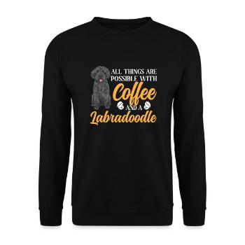 Labradoodle Dog - Unisex Sweatshirt - black - Front - Alina (178cm) & Michal (187cm)