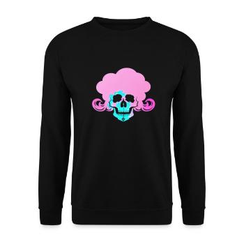 Feu Crâne Fumée Rose Squelette Flammes 10 - Sweat-shirt Unisexe - noir - Devant - Alina (178cm) & Michal (187cm)