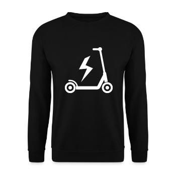 E-Scooter E-Roller Scooter - Unisex Pullover - Schwarz - Vorne - Alina (178cm) & Michal (187cm)