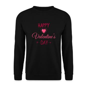 Happy Valentine's day - Unisex Pullover - Schwarz - Vorne - Alina (178cm) & Michal (187cm)
