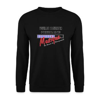 Logo Musique en Chargement ! - Sweat-shirt Unisexe - noir - Devant - Alina (178cm) & Michal (187cm)