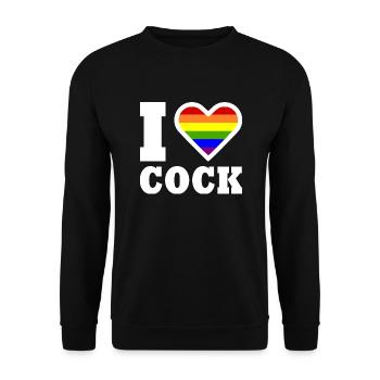 I love cock - Unisex Pullover - Schwarz - Vorne - Alina (178cm) & Michal (187cm)