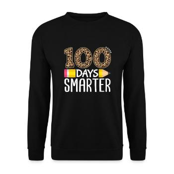 100 days smarter - Unisex Sweatshirt - black - Front - Alina (178cm) & Michal (187cm)
