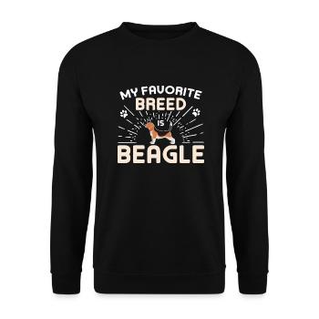 My favorite breed is Beagle - Unisex Sweatshirt - black - Front - Alina (178cm) & Michal (187cm)