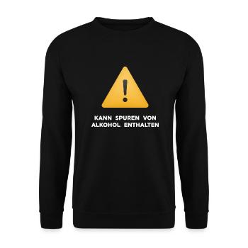 kann spuren von alkohol enthalten - Unisex Pullover - Schwarz - Vorne - Alina (178cm) & Michal (187cm)