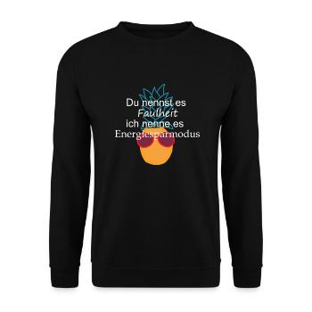 Energiesparmodus - Unisex Pullover - Schwarz - Vorne - Alina (178cm) & Michal (187cm)